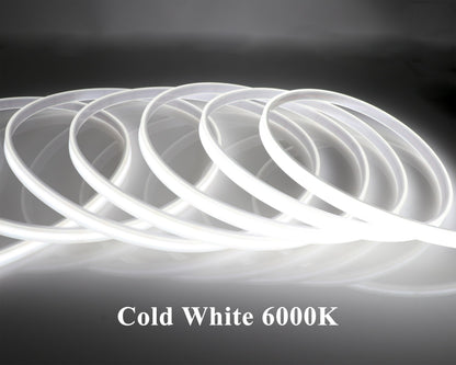 LEDENET COB LED Strip Lights Waterproof IP67 White 6000K DC12V 16.4ft/5m 480LEDs/m CRI94 Dotless LED Rope Lights for Living Room Cabinets Outdoor DIY Lighting