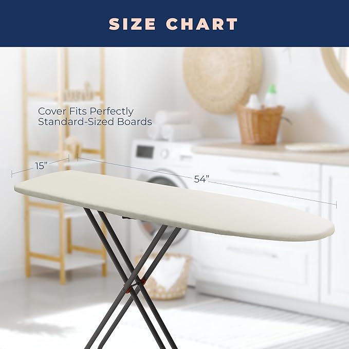 Ironing Board Cover and Pad Extra Thick Heavy Duty Padded 4 Layers, Non Stick