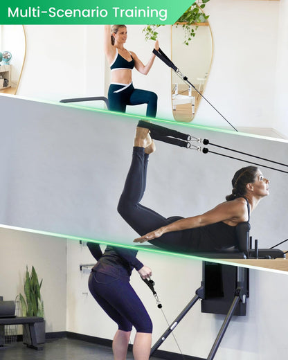 Pilates Loops Fit for Tonal & Reformer Machine, Double Loop Soft Lined Pilates Straps with T Lock Adapter, W/Snap Hooks, D-Ring Straps