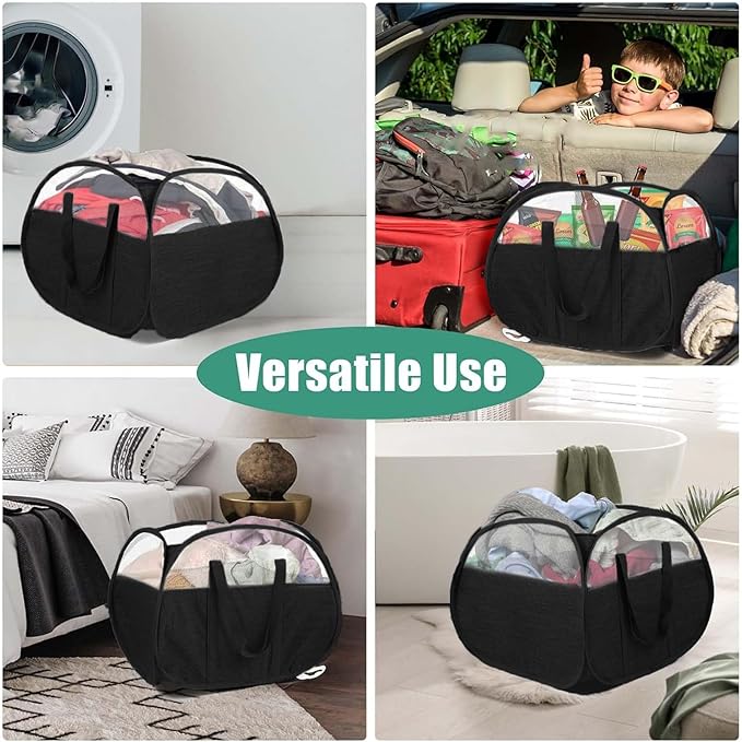 Collapsible Laundry Baskets, Tear Proof Pop Up Laundry Hamper
