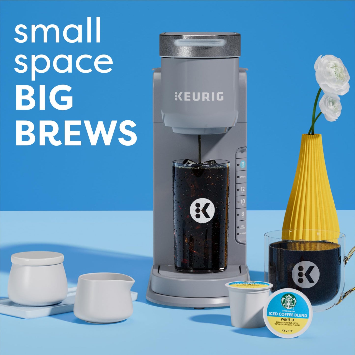 Keurig K-Iced Coffee Maker, Single Serve K-Cup Pod Iced Coffee Maker, With Hot and Cold Coffee Capabilities, Brews Any K-Cup Pod, White