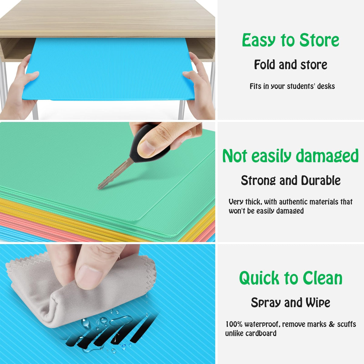 24 Pack Desk Privacy Panel Desk Divider - Pastel Colorful Testing Dividers for Classroom Supplies- Easy Clean Privacy Shields for Student Testing Desk dividers- Includes Extra Labels