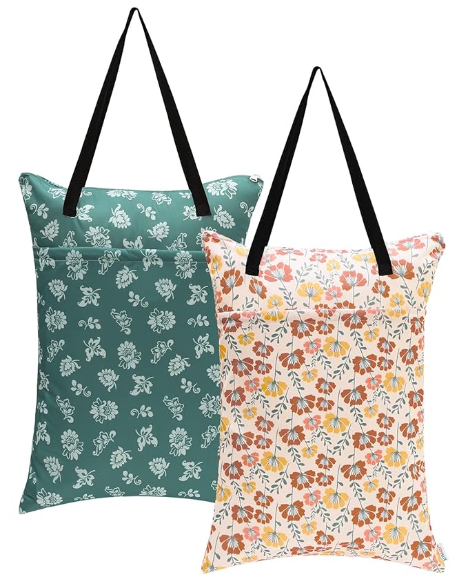 ALVABABY 2 Pack Large Wet Dry Bag Waterproof Hanging Cloth Diaper