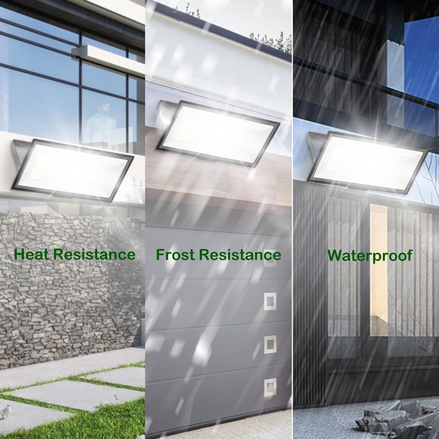 Sunkkes 800W LED Flood Light Outdoor, 6000K 80000LM Daylight White Security Lights Outside Lamp, IP66 Waterproof Exterior Floodlights Lighting for Garden Yard Stadium Arena