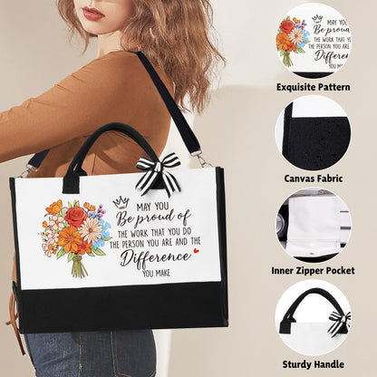 iAOVUEBY Thank You Gifts for Women, Employee Appreciation Gifts Baskets for Women, Coworkers Teacher Nurse Secretary Mentor Retirement Thank You Gift Ideas, Canvas Tote Bag Tumbler Gratitude Gift Box
