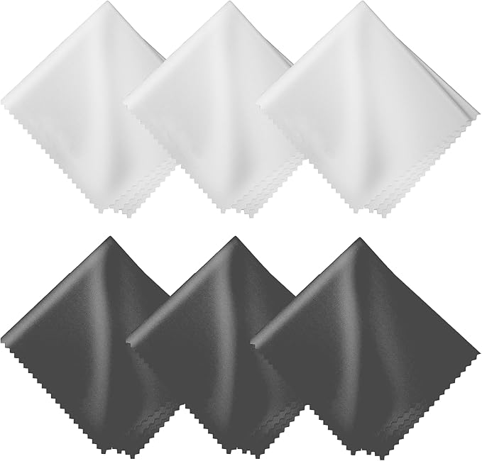 Microfiber Cleaning Cloths 6 Pack – 6x7 Inch Lint‑Free Lens & Screen Cleaner –