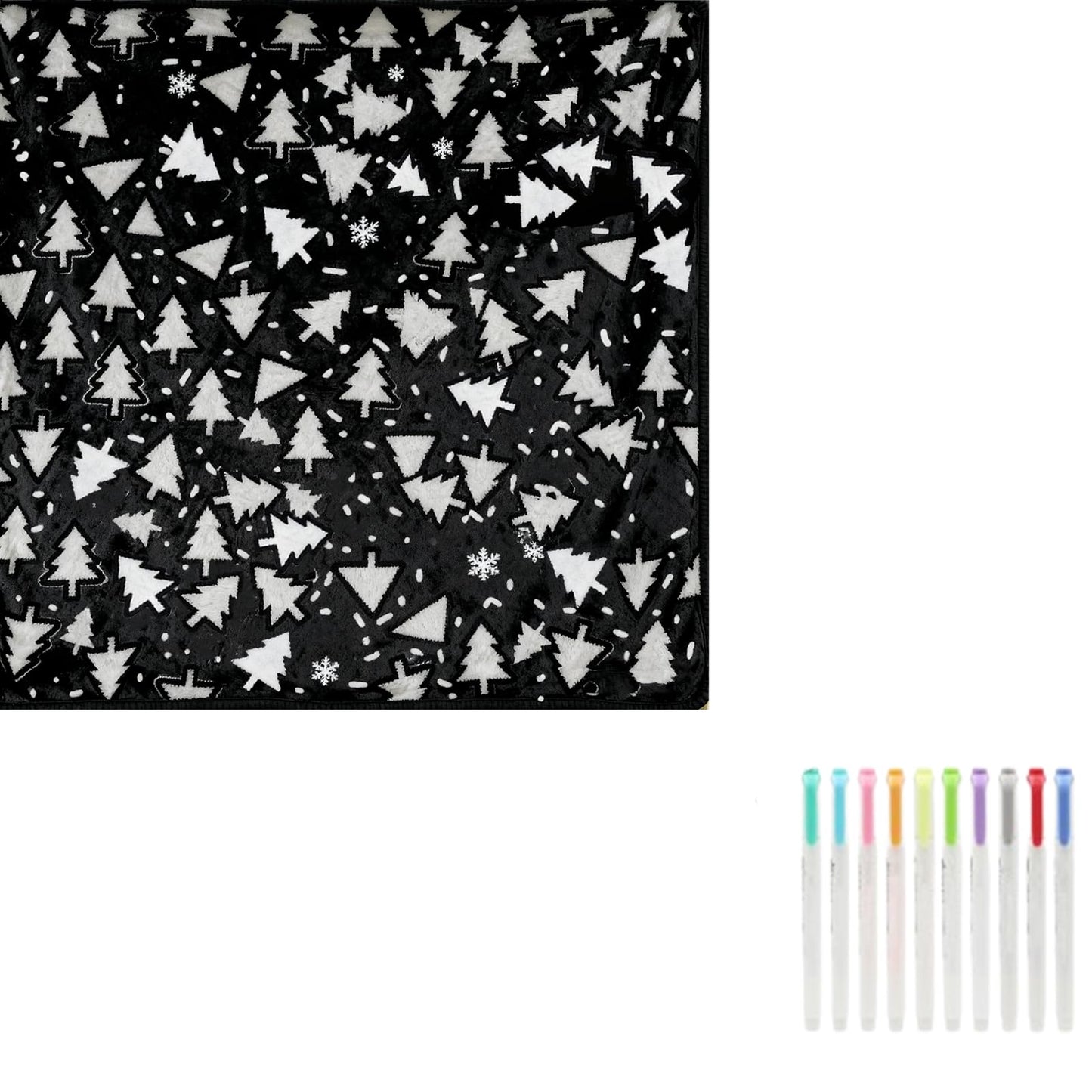 DIY Coloring Blanket,Personalized Custom Throw Blanket for Adults, 50x60 Inch No-Sew Fleece & Soft Velvet, Unique Creative Gift (Christmas Elements)