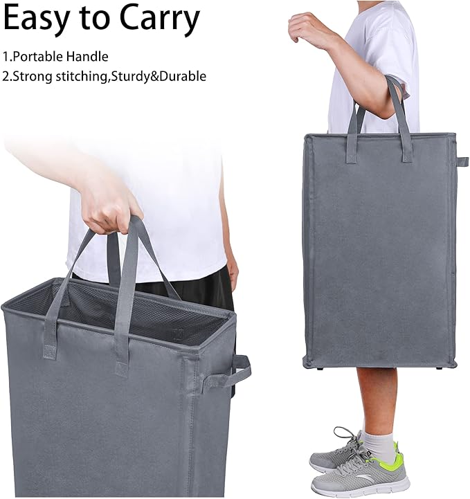 Odonata Slim Laundry Hamper Handles Collapsible Laundry Basket Thin Dirty