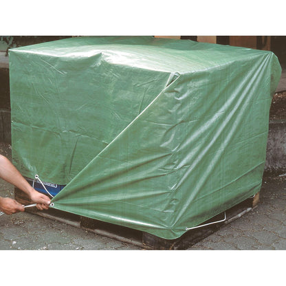 3 x 4 m Green Tarpaulin Waterproof Heavy Duty Tarp Sheet Cover, Groundsheet - Waterproof, Weatherproof, Frost-Resistant, UV Protection, Universal, Multipurpose, Reinforced Eyelets