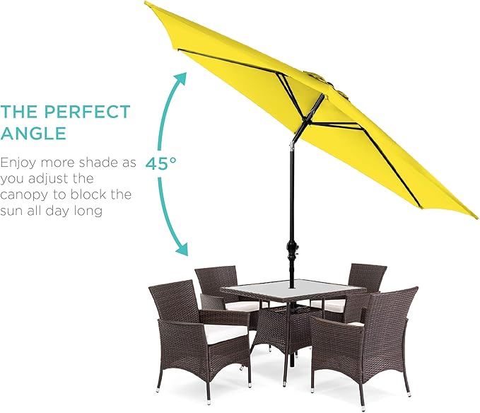 Best Choice Products 10ft Outdoor Table Compatible Steel Polyester Market Patio Umbrella w/Crank and Easy Push Button Tilt