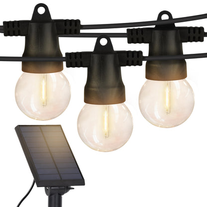 Brightech Bundle Ambience Pro Solar Powered Outdoor String Lights - 27 Ft + 4-Pack 10FT String Light Poles