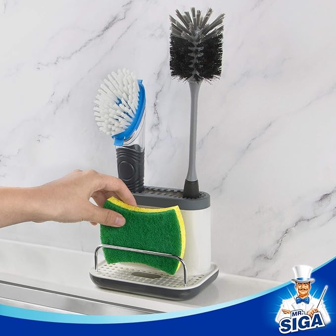 MR.SIGA Sink Caddy, Kitchen Sink Organizer Sponge Brush Holder