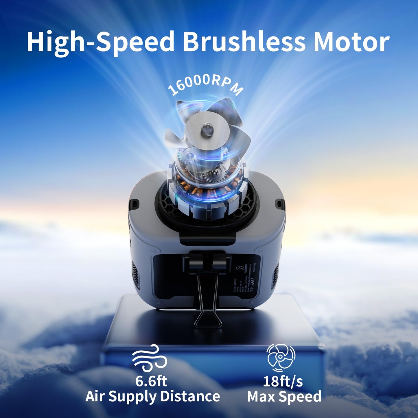 Socool 10000mAh Portable Waist Fan Clip on Wearable Belt Personal Fan Rechargeable Battery Operated With 5 Speeds & Flashlight Neck Hands-Free 40H Cooling For Outdoor Travel Camping Power Bank (Gray)