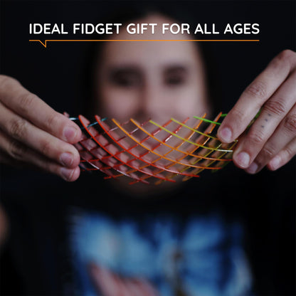 Morf Fidget Worm Toy - Desk Fidgets for Adults - Quiet Worm Fidget Toy Sensory Toys - Fun and Interactive Fidget Toy for Kids - USA Patent Pending Figgy Toys (Rainbow, Small)