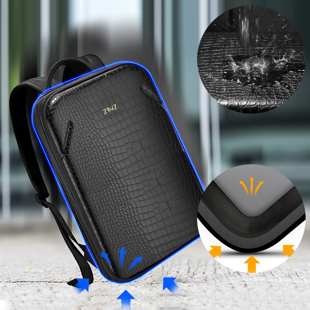 ZINZ Slim & Expandable Laptop Backpack Travel Backpack Compatible with All Model MacBook Air/Pro 13-14 inch XPS 13 Surface 13.5 and Most 13-14 inch NoteBooks,B01K01