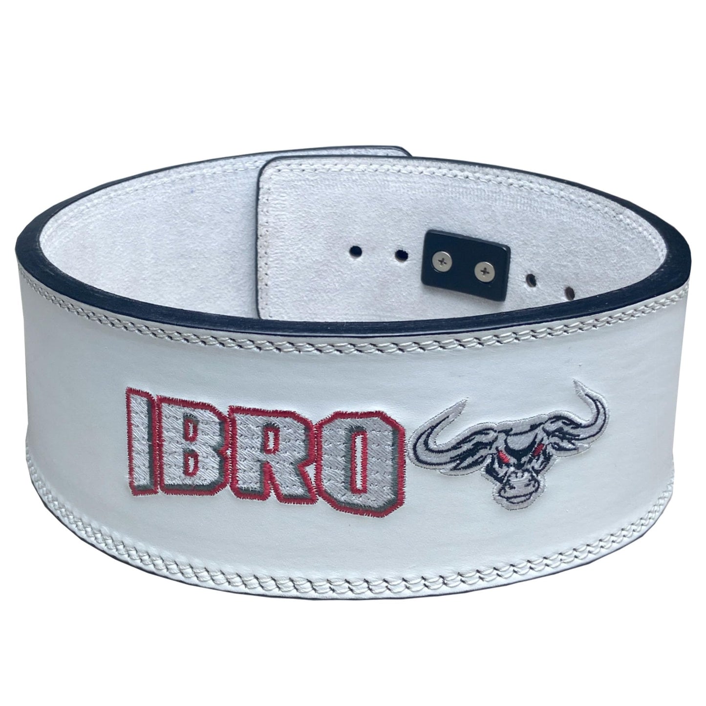 IBRO Powerlifting Lever Gym Belt ? Power 10MM Extreme Heavy Duty Genuine Leather Belts - Squats Deadlifts Bodybuilding Weight Lifting IPF Power Lifting Strongman for Men 10mm AllWhite M