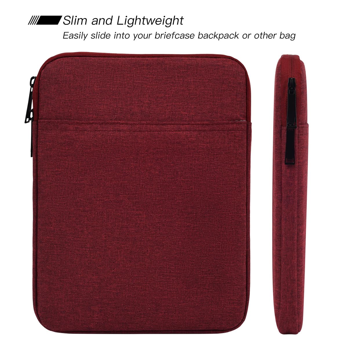 Tablet Sleeve Bag for 10.9 inch New iPad 10th/ 11 inch iPad Pro / 10.2" iPad / 10.9" iPad Air 5 4/10.5 Pro Air, Samsung Galaxy Tab A8 10.5" Protective Case Pouch, Fit Apple Smart Keyboard, Wine Red