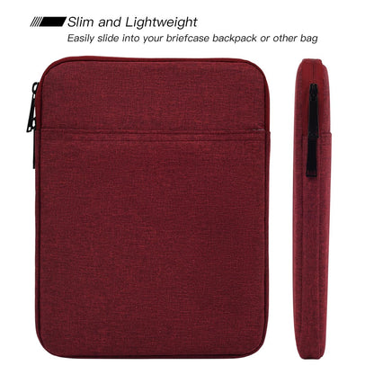 Tablet Sleeve Bag for 10.9 inch New iPad 10th/ 11 inch iPad Pro / 10.2" iPad / 10.9" iPad Air 5 4/10.5 Pro Air, Samsung Galaxy Tab A8 10.5" Protective Case Pouch, Fit Apple Smart Keyboard, Wine Red