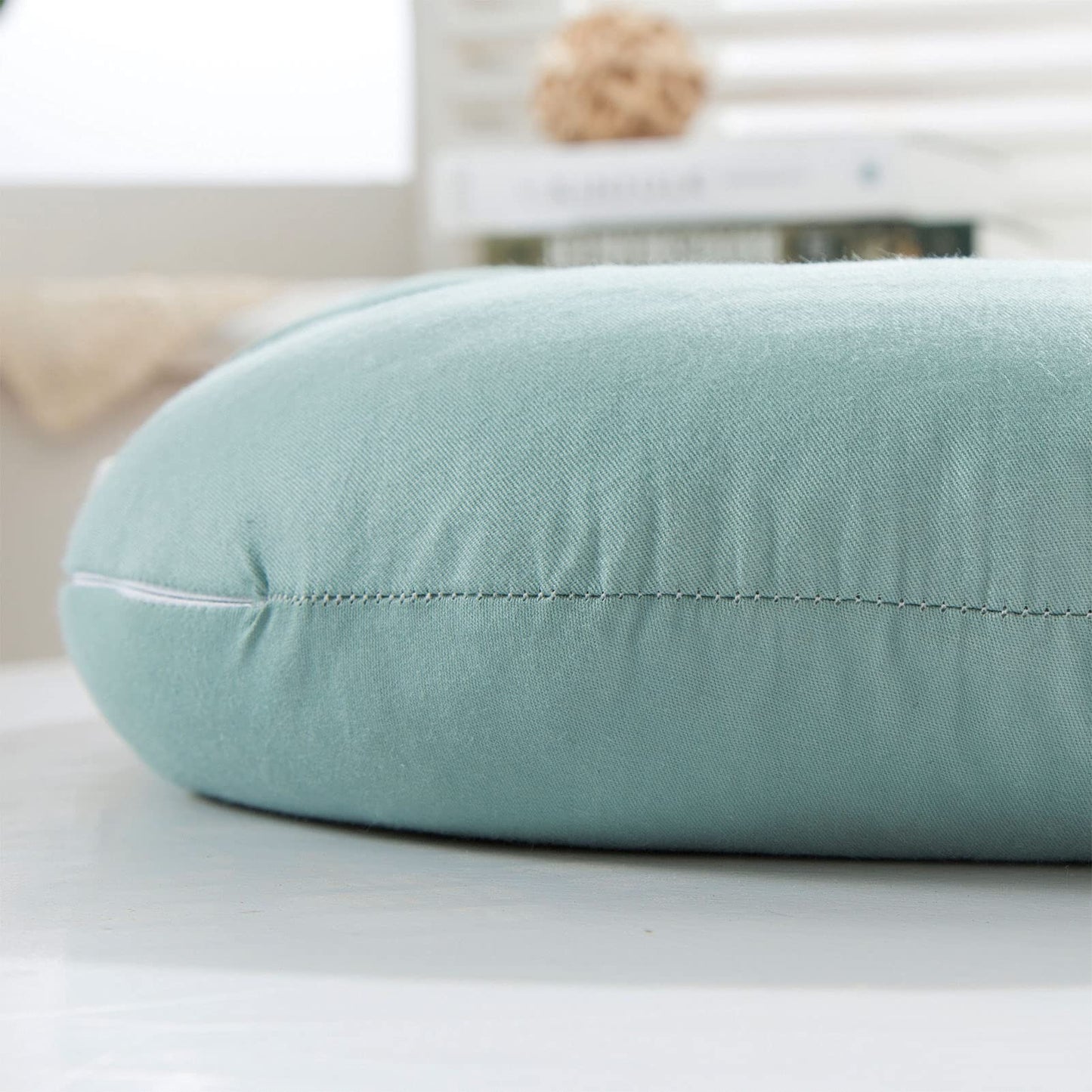 Buckwheat U-Shaped Neck Pillow Adjustable Buckwheat Hull Pillow with Pillowcase, Neck Support and Shoulder Relax Cervical Pillow (12x12 inch, Grey)