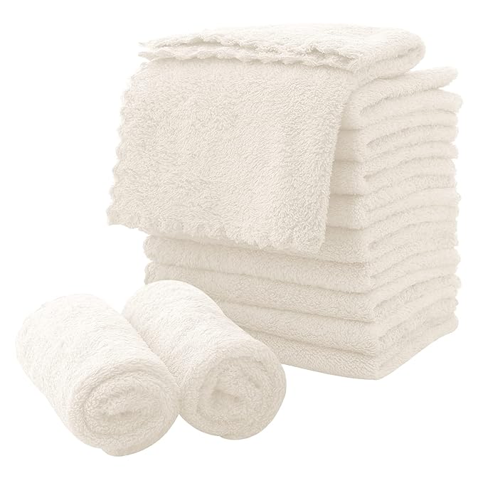 MOONQUEEN Microfiber Facial Cloths Fast Drying Washcloth 12 Pack