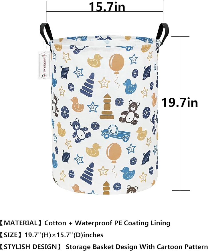 QUEENLALA Large Storage Basket, Laundry Hamper/Bathroom/Home Decor/Collapsible