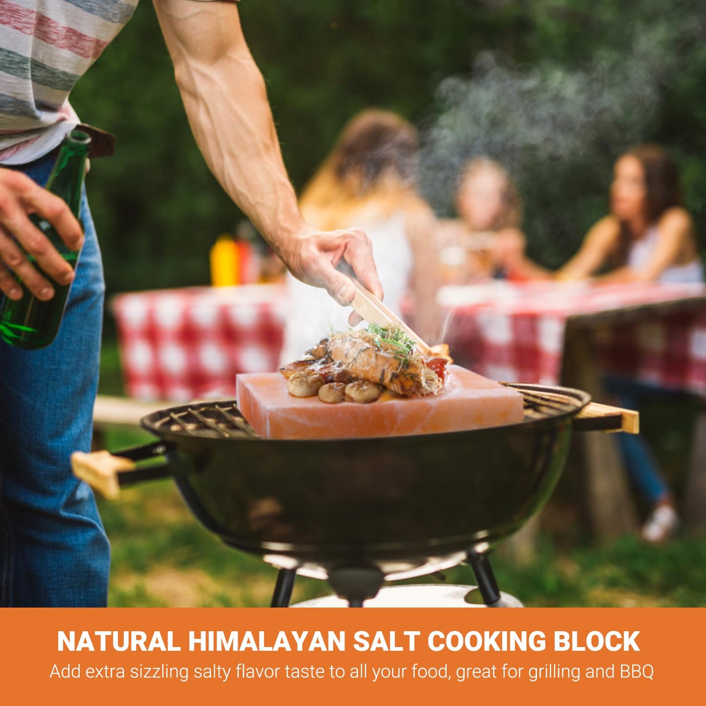 onlyfire Himalayan Salt Block For Grilling, Cooking, Searing, Cutting and Serving, 8" X 8" X 1.5" Food Grade Himalayan Pink Salt Stone Natural Salt Rock, BBQ Cooking Gifts for Cooks, Men, Women, Chef