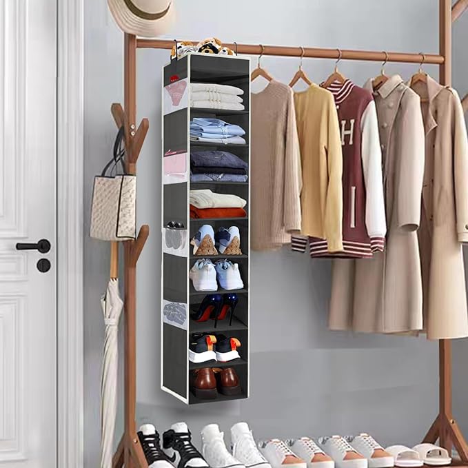 2 Pack Large-Sized Hanging Shoe Organizer 10-Shelf, Sturdy Hanging Closet