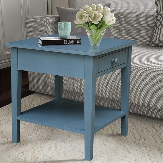 IC INTERNATIONAL CONCEPTS Spencer Blue Wood End Table
