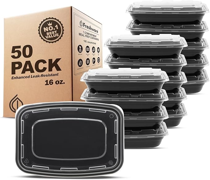 Freshware Meal Prep Containers 1 Compartment Food Storage Containers