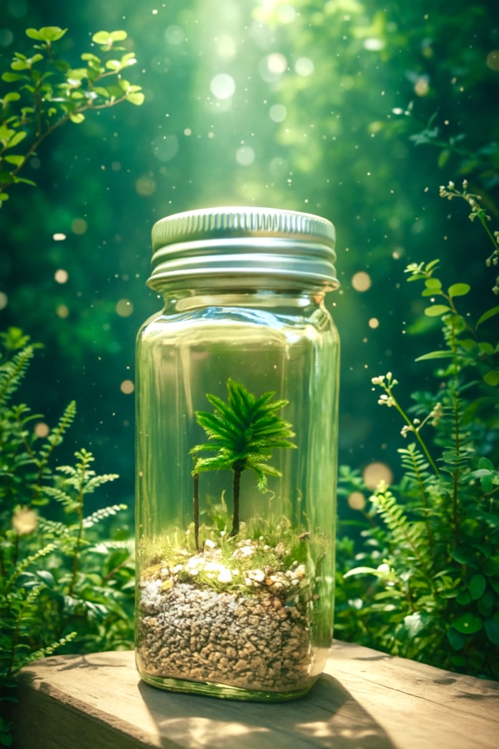 Live Little Tree Terrarium Kit, Self-Sustaining DIY Tree Moss Terrarium, Indoor Low Maintenance, Home and Office Décor (DIY Kit)