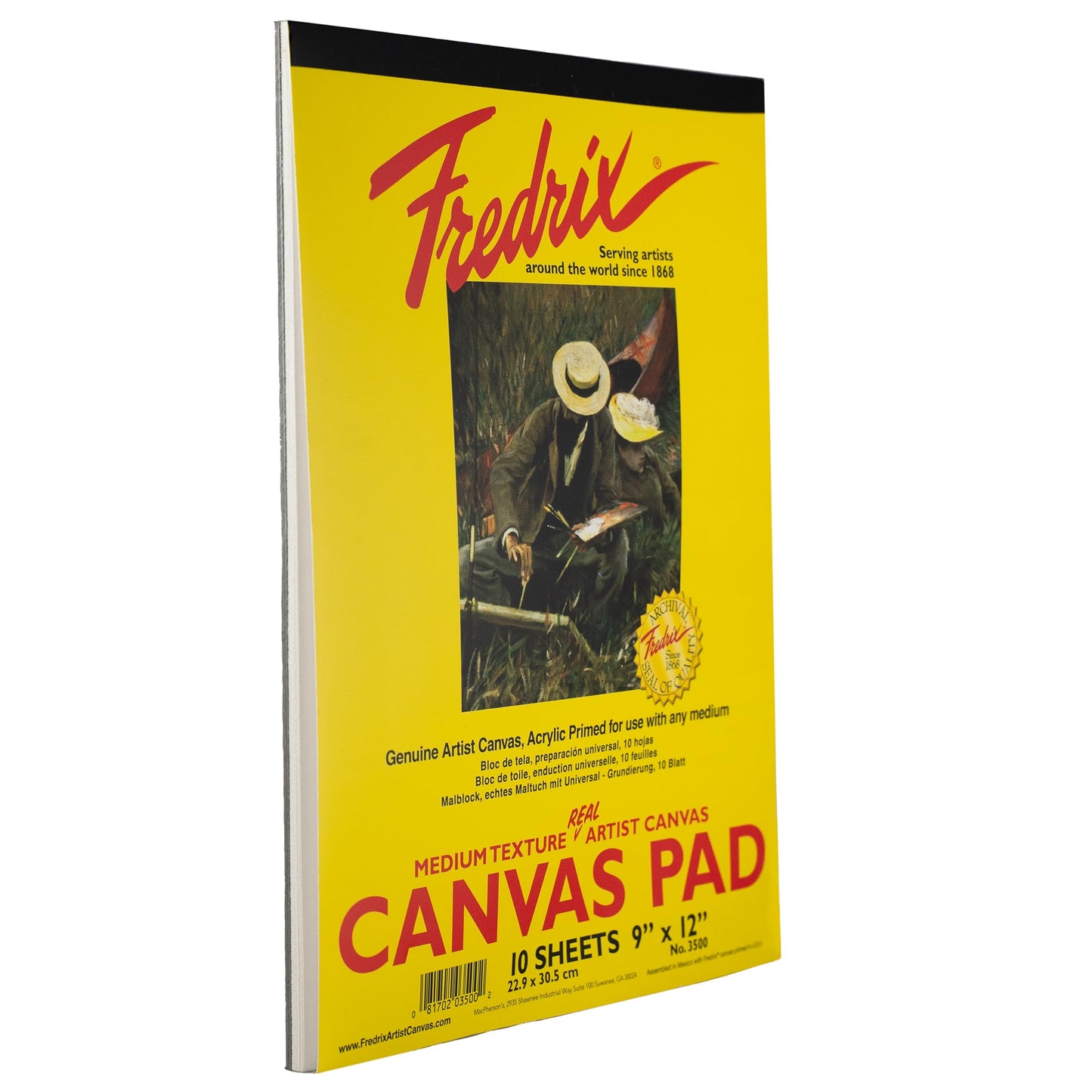 Fredrix 3500 Canvas Pads, 9 by 12-Inch - White