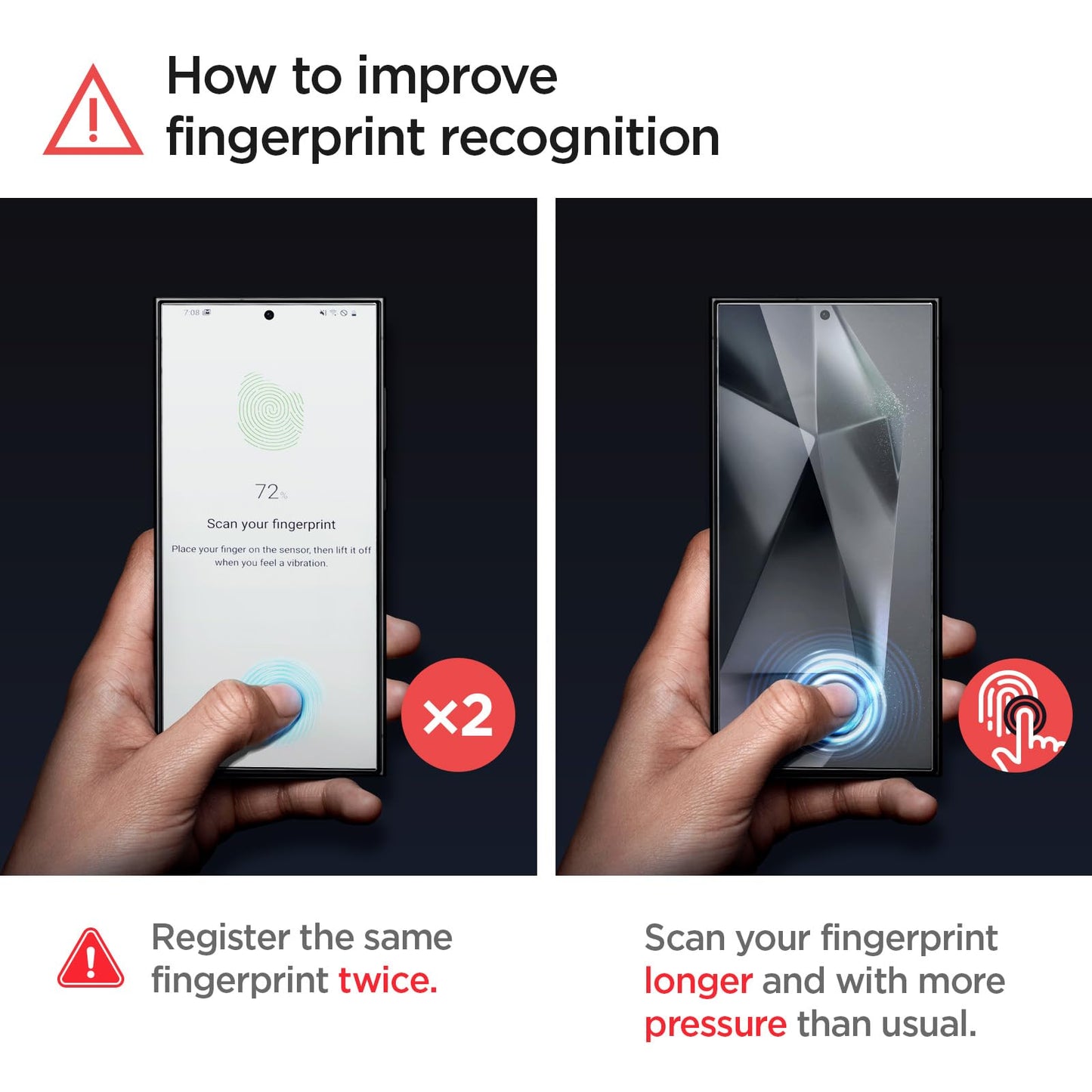 Spigen Tempered Glass Screen Protector [GlasTR EZ Fit] designed for Galaxy S25 Plus | Galaxy S24 Plus [Case Friendly] - 2 Pack