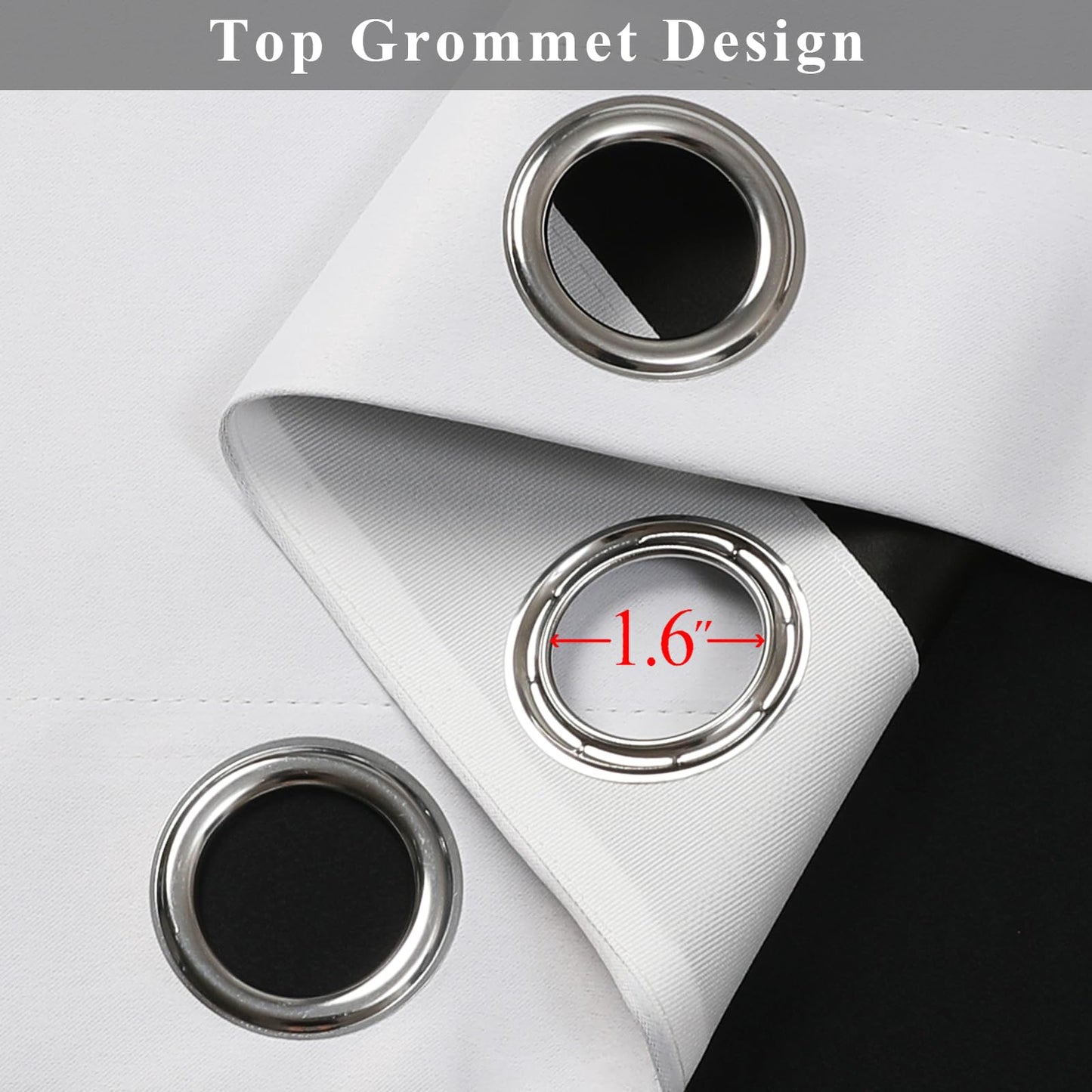 Estelar Textiler Black and Greyish White Blackout Curtains for Bedroom, Ombre Black out Curtains 84 Inch long for Living Room,Room Darkening Thermal Insulated Grommet Window Drapes,52x84 Inch,2 Panels