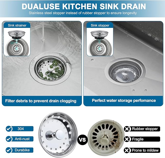ZM Kitchen Sink Stainless Steel Basket Strainer