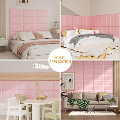 Greymond Headboards Wall Panel for Twin, Self-Adhesive 3D Wall Panels, Upholstered Wall Panel for Bedroom/Living Room (6 Pieces 9.84 in x 23.6 in)