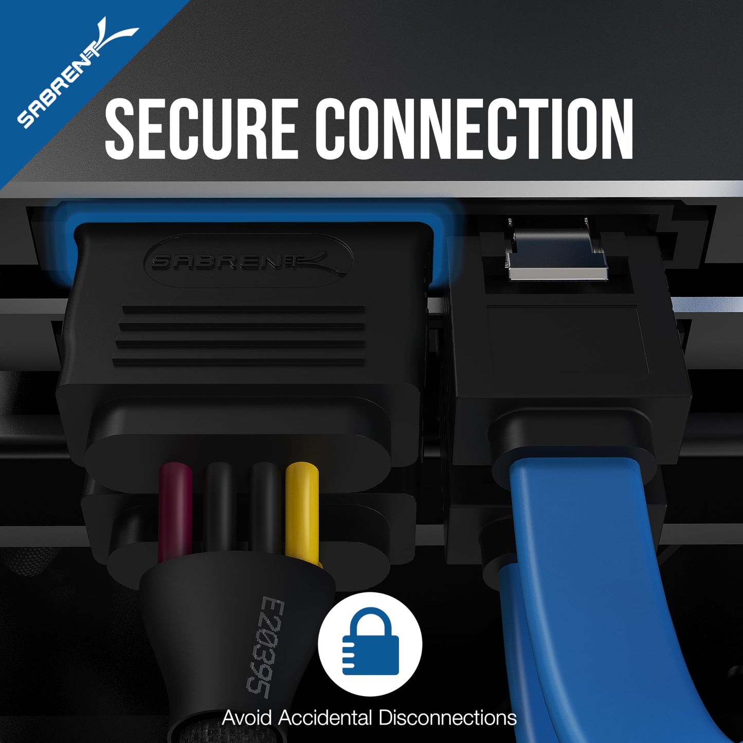 SABRENT SSD/SATA Hard Drive Connection Kit [Molex 4 Pin to x2 15 Pin SATA Power Splitter Cable and x2 SATA Cables (Data)] (CB-SDSP)