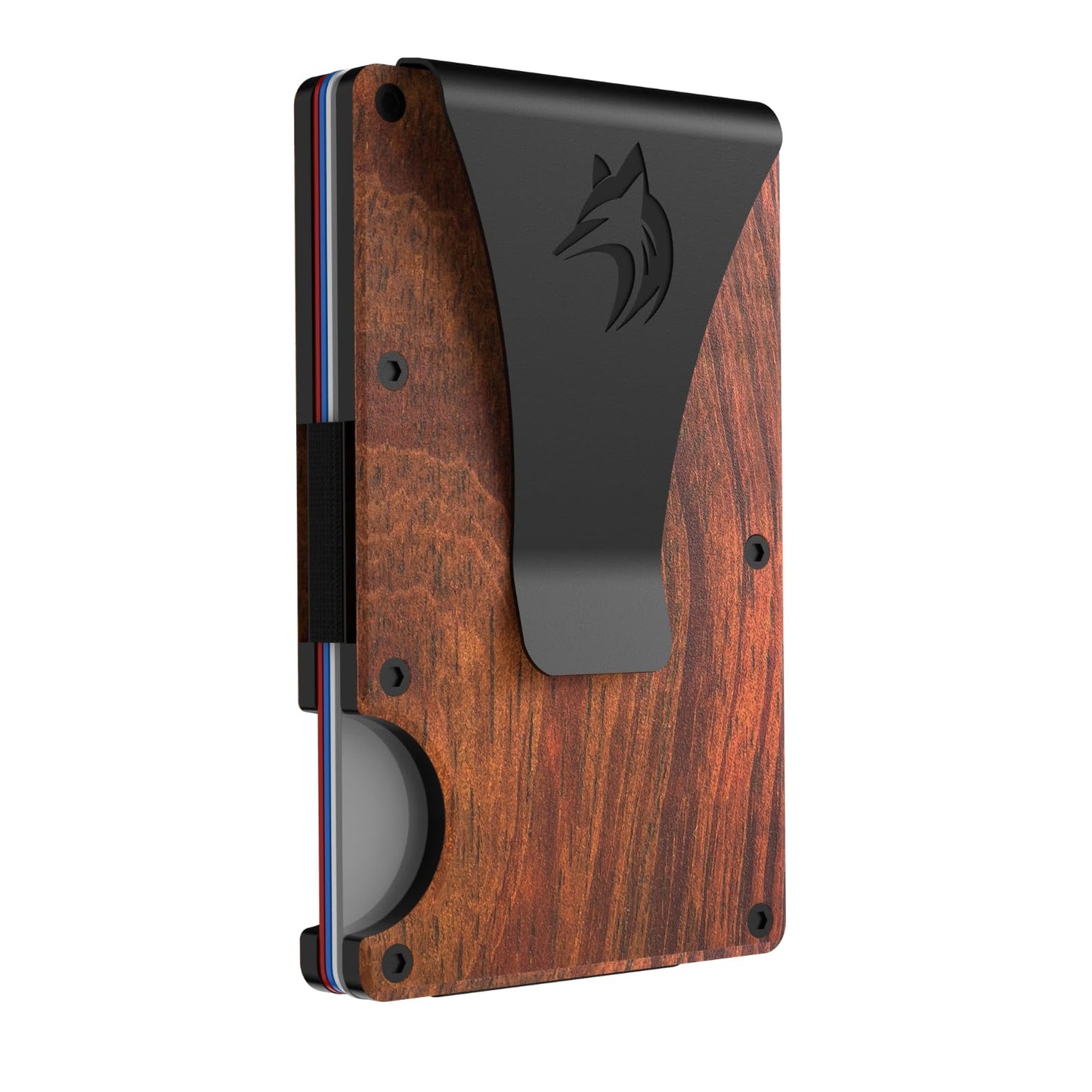 TRAVELINGO Metal Wallets for Men - Slim RFID Blocking Credit Card Holder, Walnut