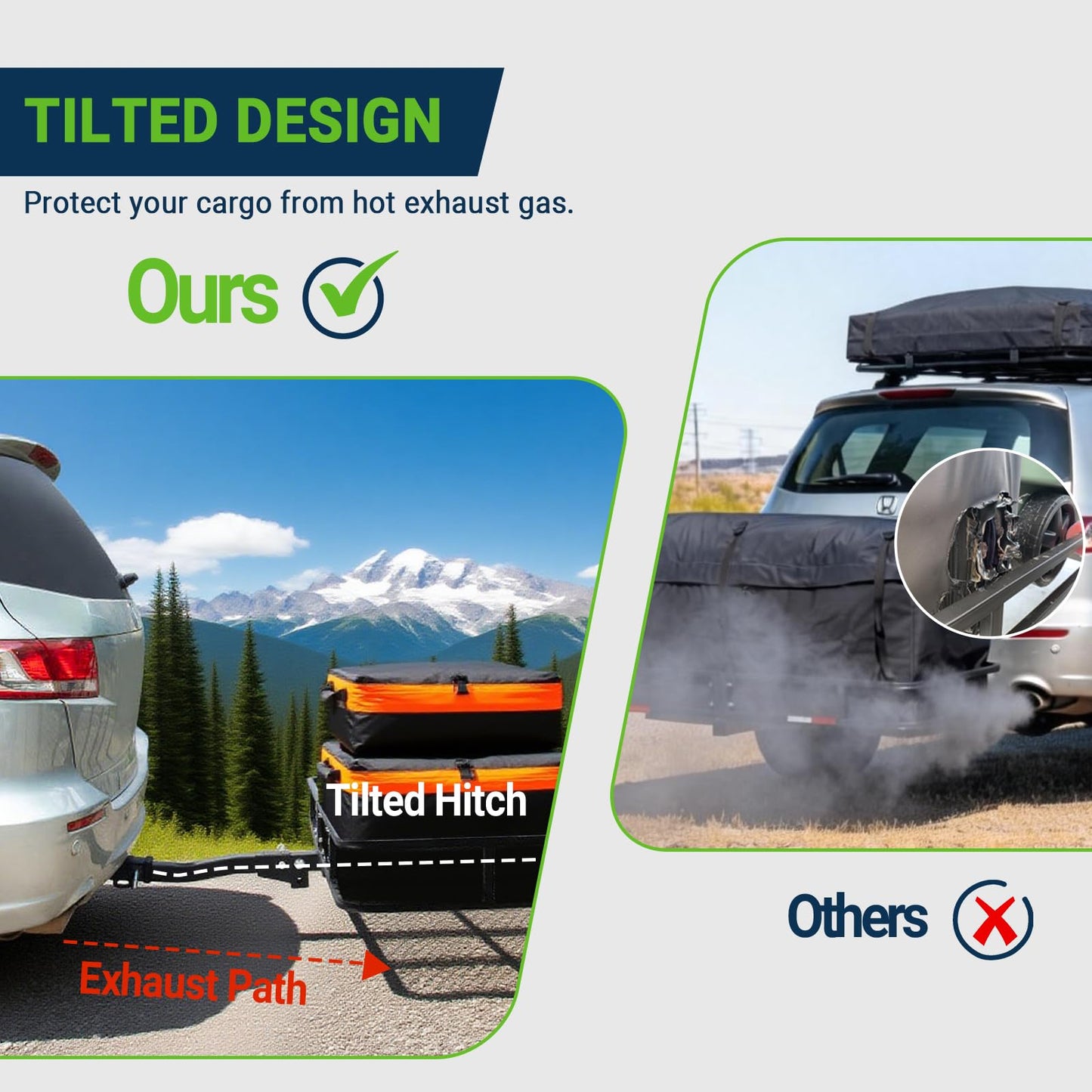 Hitch Rack Cargo Carrier for Car - Metal Luggage Storage Basket for Truck RV ATV Vehicle - Tow Hitch Mount Racks Rear Carriers with 2 in Receiver - 60x24X6 Utility Folding Trailer Travel Platform