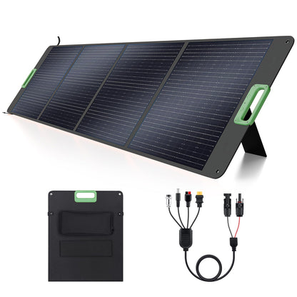 200W High Efficiency ETFE Foldable Solar Panel for Portable Power Station, IP65 Waterproof Solar Charger with Kickstands, DC XT60 & Anderson Outputs for Outdoor RV Camping Emergency Blackout