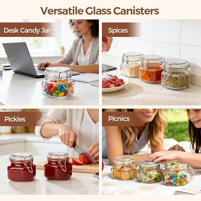 ComSaf 6 Pack 17 oz Glass Jars