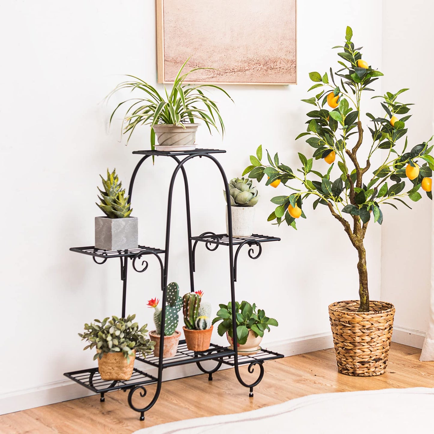 Giantex 6 Tiers Metal Plant Stand Flower Pots Holder, Plant Display Rack for Patio Garden Balcony Home, Indoor Outdoor Storage Shelf Decorative Planter Vertical Flowerpot Holder