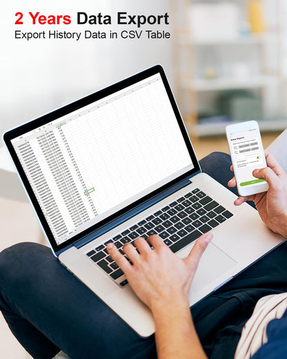 WiFi Freezer Thermometer Alarm with Digital Monitor Hub, App and Email Alerts, 2-Year Data Export, 2 Remote Temperature Sensors for Refrigerator, Fridge, Freezer