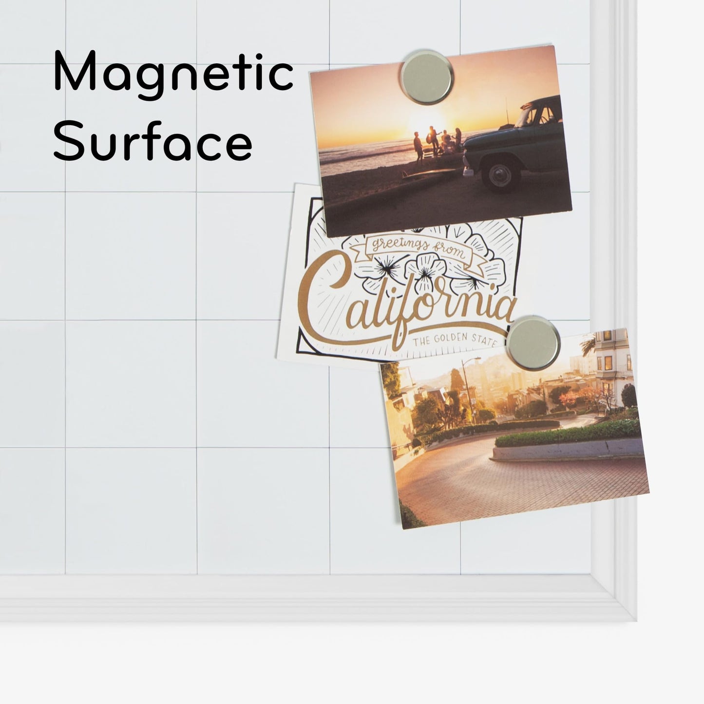 U Brands Magnetic Dry Erase Calendar Board, 30"x20", White Wood Style Frame, Includes Magnets