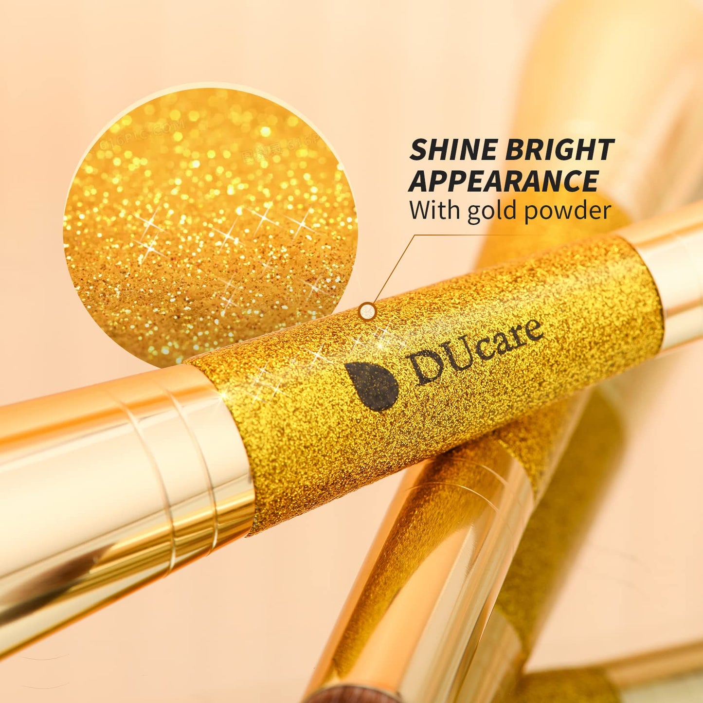 DUcare Foundation Brush Contour Bronzer Makeup Brush Double Ended Self Tanner Brush Sculpting Brush for Blending Liquid Powder Concealer Cream Cosmetics Blush Buffe