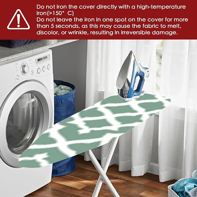 Nuxovilar Green Geometric Pattern Ironing Board Cover, 15 * 54inch, Fits Most