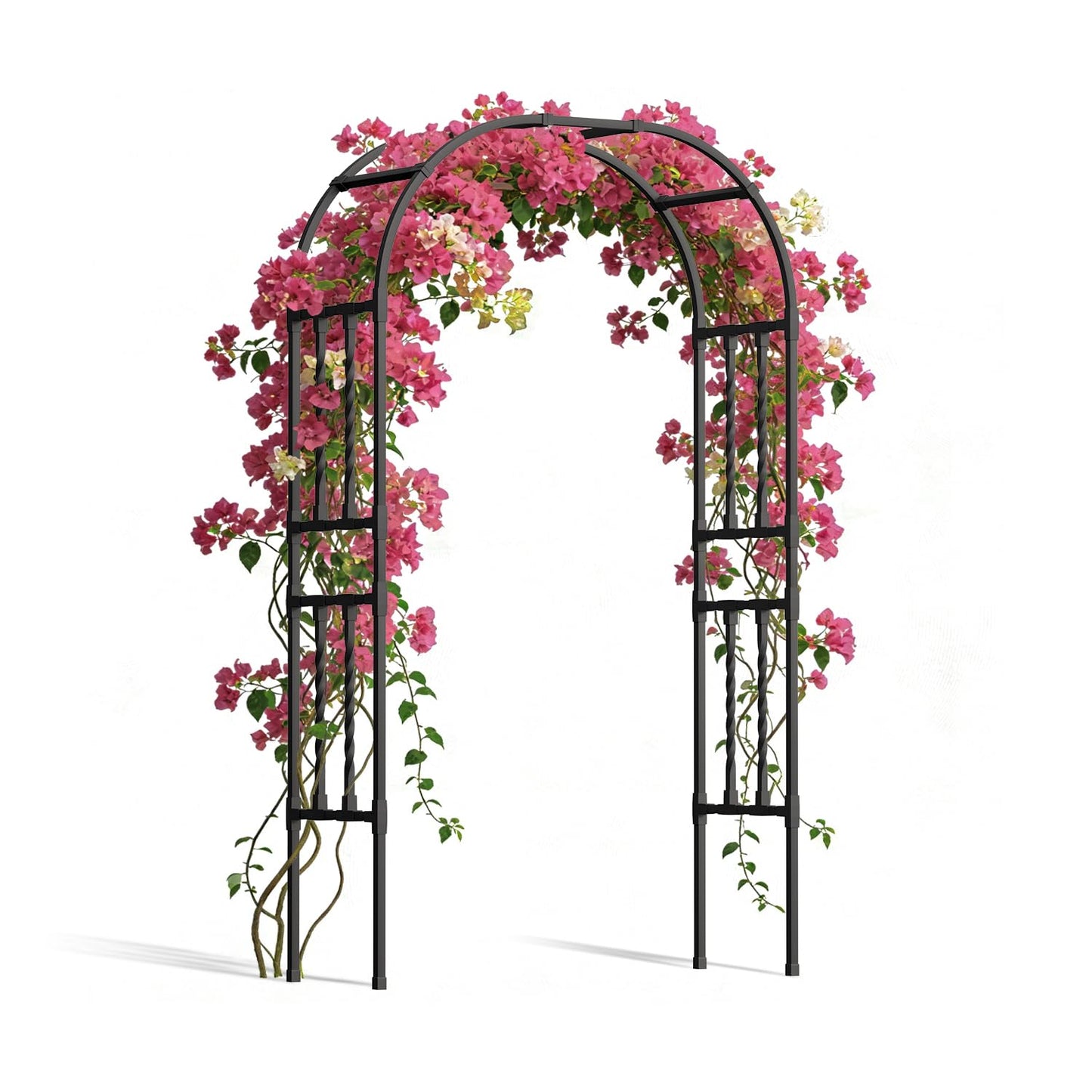 Square Tube Garden Arch Trellis 4.9x7.9FT,Metal Arbor for Climbing Plants,Outdoor Archway for Patio Lawn Backyard Wedding Ceremony