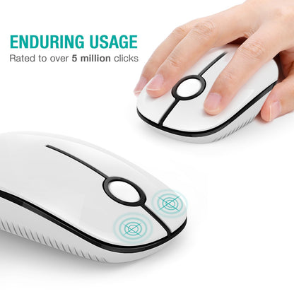 VssoPlor Wireless Mouse, 2.4G Slim Portable Computer Laptop Mouse with Nano Receiver Quiet Silent Optical Mice for Notebook, PC, Laptop, Computer-Black and Gold