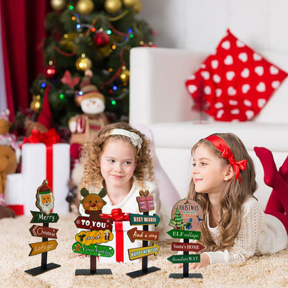 YvSuZeBuDa Christmas Table Decorations, 4 Piece Wooden Rectangular Sign Boards, Rustic Farmhouse Style, Polychrome, 8.86 x 4.72 Inches, Wall Mount with Twine, Cozy Theme