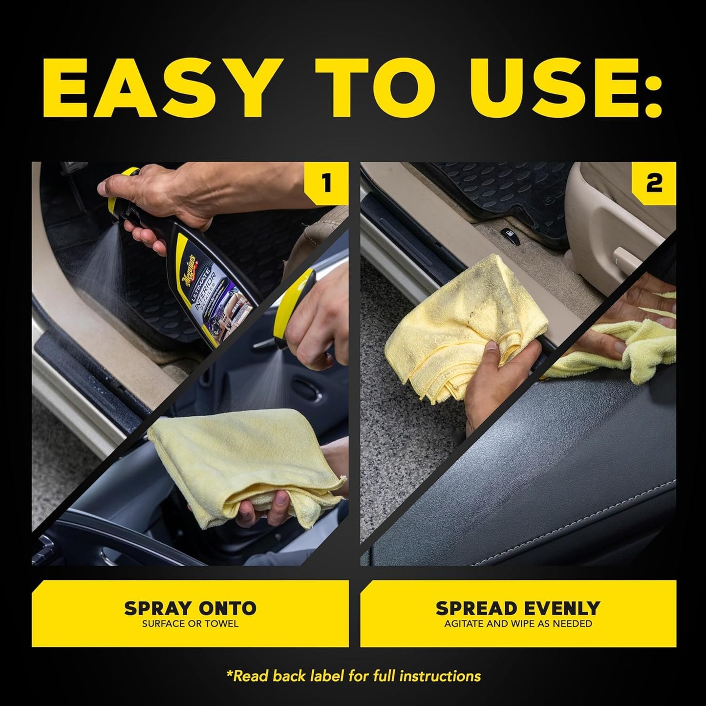 Meguiar's Quik Interior Detailer Cleaner 473ml for a Matt Finish. Cleans all Interior Car Surfaces - G13616EU