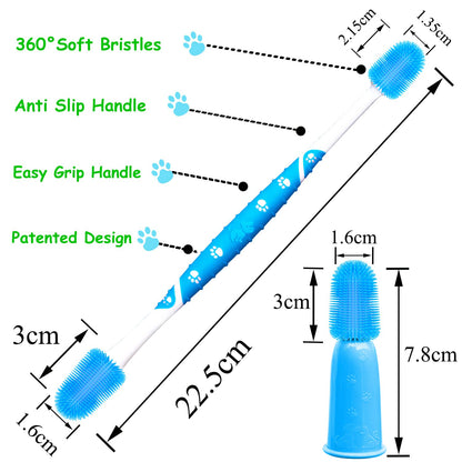 PenVinoo 360 ° Dog Toothbrush Pet Toothbrush 360 ° Finger Toothbrush Medium and Large Dogs